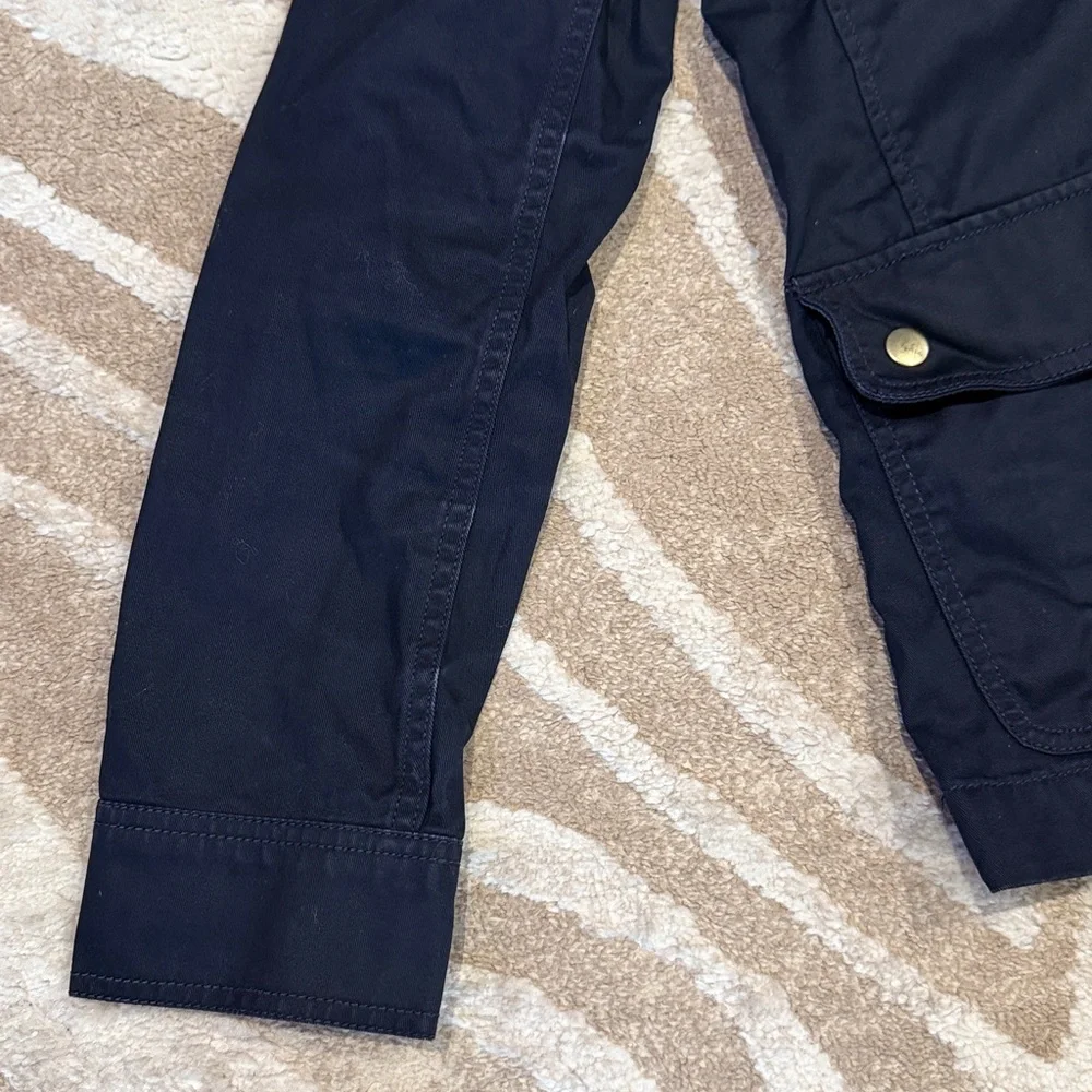 J. Crew Resin Navy Utility Jacket with Hood